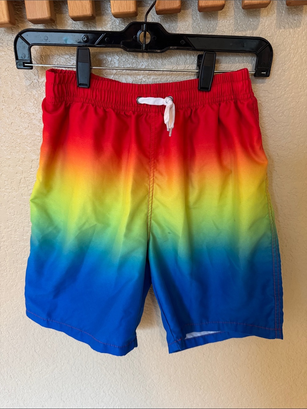 Source Unknown Rainbow Ombre Swim Shorts - Red, Yellow, Blue